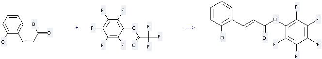 Acetic acid,2,2,2-trifluoro-, 2,3,4,5,6-pentafluorophenyl ester can be used to produce 3-(2-hydroxy-phenyl)-acrylic acid pentafluorophenyl ester